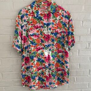 NWT Sandrine Rose Floral Button Down Shirt